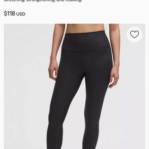 Lululemon Align Leopardo Shift Micro Emboss Black Leggings
